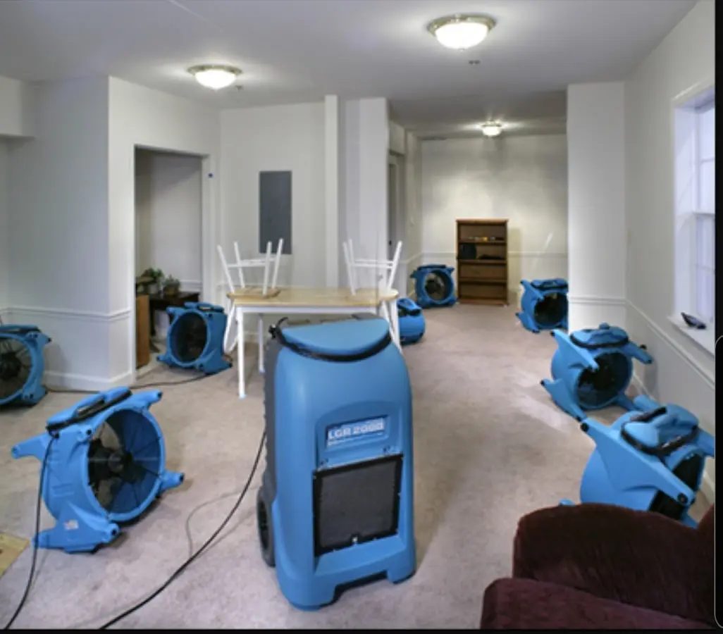 Air movers and dehumidifier setup for Water Extraction & Removal in Perry Heights